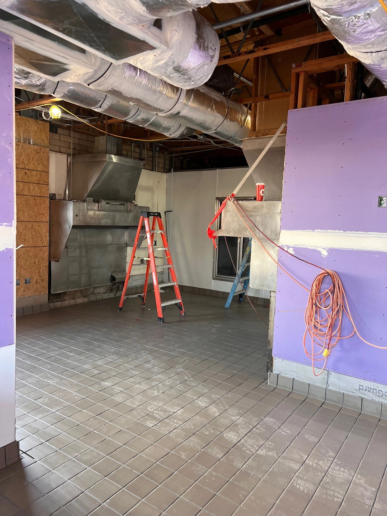 Commercial kitchen renovation in progress